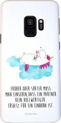 Produktbild von Mr. & Mrs. Panda Samsung Galaxy S9 Handyhülle Einhorn Verliebt - Weiß - Geschenk, Freundin, Einhörner, Unicorn, Liebe, Hülle, Cover, Handy Case, Schutzhülle