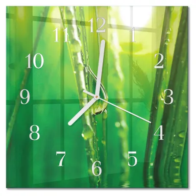Produktbild von Tulup Glasuhr Wanduhr Küchenuhr Echt-Glas 30x30 cm Modern Dekorativ Geräuschlos Weiße Zeiger - Grastropfen