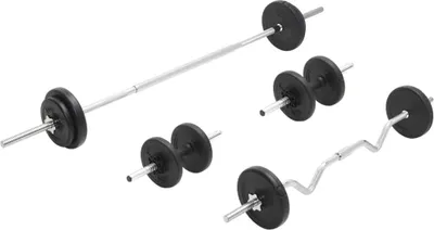 Produktbild von vidaXL Langhantel- und Kurzhantel-Set 30 kg