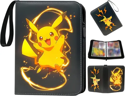 Produktbild von Sammelkarten Album 4 Taschen 50 Seiten für 400 Karten, Cartoon Anime Sammelalbum Sammelmappe Sammelheft Sammelbuch mit Reißverschluss Tragegriff