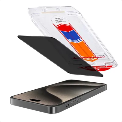 Image de Accezz Gehard Glas Privacy Screenprotector + Applicator pour l'Apple iPhone 15 Pro