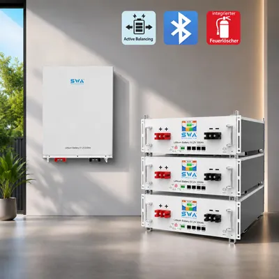 Immagine prodotto di 10,24Wh 200AH Accumulo solare fotovoltaico Lifepo4 al litio 48V 51,2V con touchscreen. Impilabile o a parete, Immagine generata dall'IA