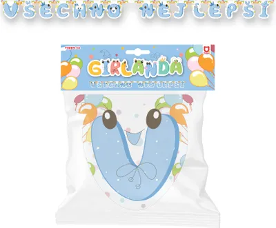 Produktbild von RAPPA Papiergirlande Happy Birthday - blau