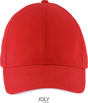 Produktbild von SOLs 03092 | Six Panel Cap Solar, 6-Panel-Form - Farbe: Red/White - Größe: One Size