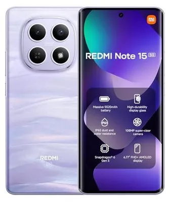 Immagine prodotto di Xiaomi Redmi Note 15 5G Dual Sim 6.77" Octa Core 512GB Ram 8GB 5G Italia Mist Purple