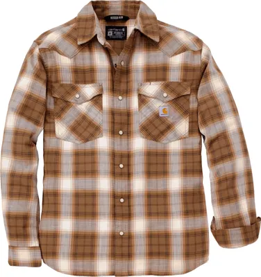 Produktbild von Carhartt 107016 Montana Bozeman Relaxed LS Plaid Shirt Carhartt Brown 2XL