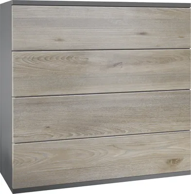 Produktbild von Vladon Kommode Pavos V3 hängend, Sideboard mit 4 Schubladen Anthrazit matt/Eiche Nordic (76 x 94 x 35 cm)