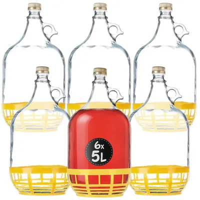 Produktbild von KADAX Weinballon, Glasballon für Wein, Weinfass aus glas, Gärballon, Fass für Wein aus Glas