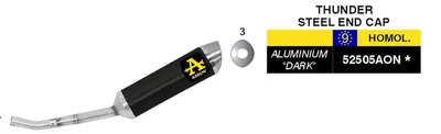 Immagine prodotto di Marmitta Slip-On ARROW racing Street Thunder nero alluminio per Yamaha WR 125 R/X