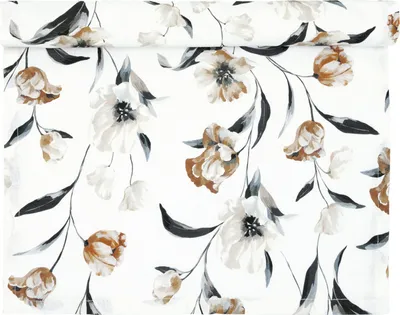 Produktbild von Greengate Tischläufer ELIANA Weiß mit Blumen Baumwolle 45x140 cm Tischdecke