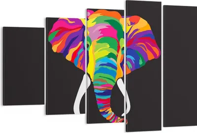 Produktbild von Bild auf Leinwand - Leinwandbild - Elefant spaß bunt tier - 150x100cm - Wand Bild - Wanddeko - Leinwanddruck - Bilder - Kunstdruck - Wanddekoration - Leinwand bilder - Wandkunst - EG150x100-2928