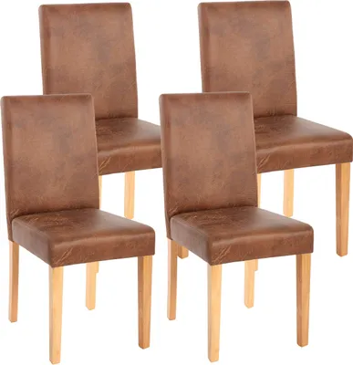 Image de lot de 4 chaises de salle à manger Chaise de cuisine Littau ~ textile, imitation daim, pieds clairs