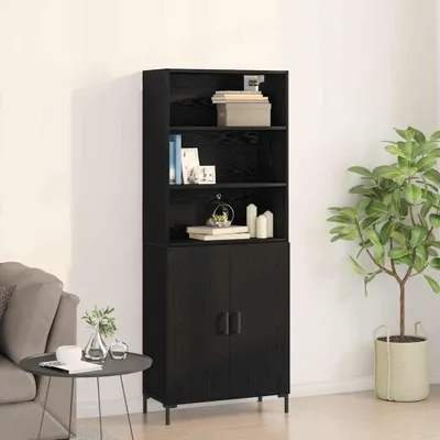 Produktbild von vidaXL Highboard Schwarz Eichen-Optik 69,5 x 34 x 180 cm Holzwerkstoff