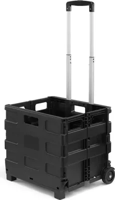 Produktbild von Faltbarer Einkaufstrolley, Einkaufsroller, Multifunktionswagen auf Rädern bis 20 kg, schwarz - CARRYMAX