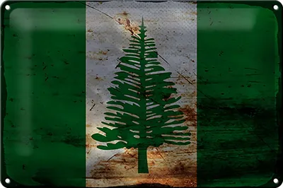 Produktbild von Blechschild Flagge Norfolkinsel 30x20cm Flag Rost