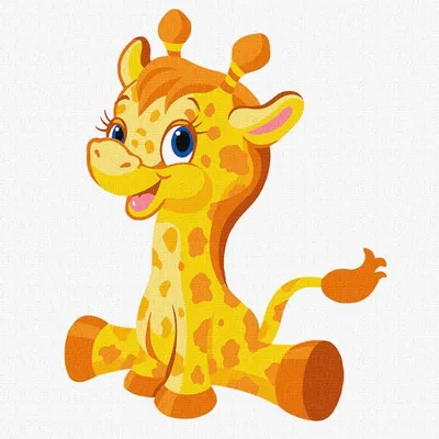 Image de Peinture par numéros - Petite girafe 30 x 30 cm - Ideyka