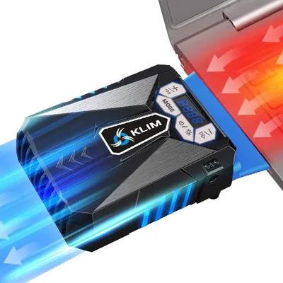 Produktbild von KLIM Cool Universaler Kühler für Spielekonsole Laptop PC – Hochleistungslüfter für Schnelle Kühlung - USB Warmluft-Abzug - Blau
