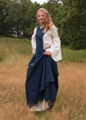 Immagine prodotto di Abito medievale, Surcot Andra, blu scuro - Abito medievale Abito medievale Costume vichingo LARP taglia: S/M
