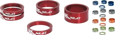 Image de XLC A-Head spacer set 3 x 5, 1 x 10, 1 x 15mm, 1 1/8', rouge, 5 pièces (1 set)