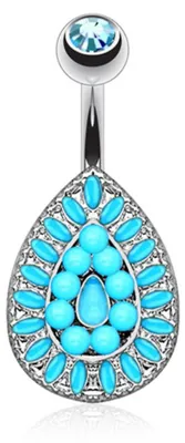 Produktbild von Bauchnabelpiercing: Türkis Tropfen Piercing