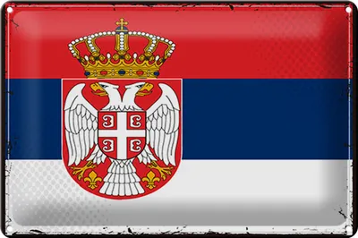 Produktbild von Blechschild Flagge Serbien 30x20cm Retro Flag of Serbia