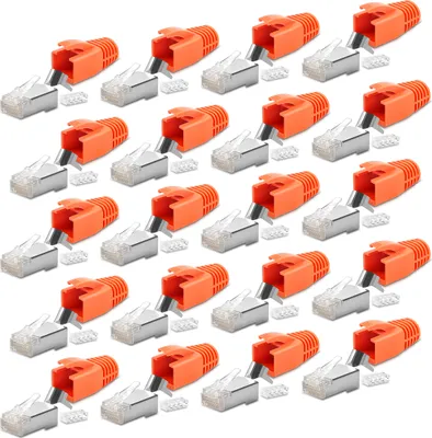 Produktbild von Netzwerkstecker CAT7 CAT6A CAT6 RJ45 20x Netzwerk Stecker vergoldet Crimpstecker