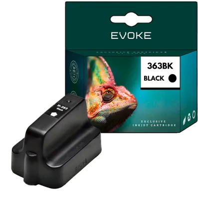 Produktbild von Evoke Cartus HP-Druckertinte 363B schwarz, 20 ml, 1000 Seiten, C8721EE, kompatibel mit Photosmart 3210, 3213, 3214, 3310