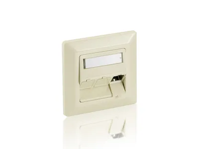 Image de Equip Unterputzdose +Frontplatte 3 Keystone   45°   RAL 9010 Polybeutel