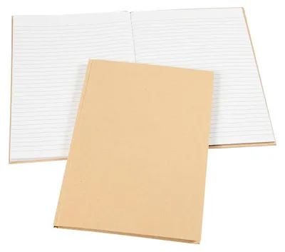 Image de Carnet de notes A4 couverture rigide papier naturel, brun, 80 feuilles, ligné
