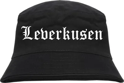 Produktbild von Leverkusen Fischerhut - Altdeutsch - bedruckt - Bucket Hat Anglerhut Hut L/XL Schwarz