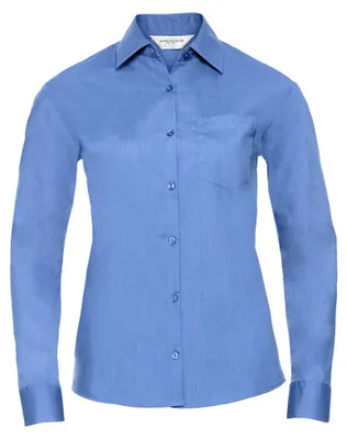 Image de Russell Collection - Chemise "Classic", facile d'entretien, pour femmes, manches longues, modèle LT4383 (4XL), couleur bleu marine (idéal pour le travail)