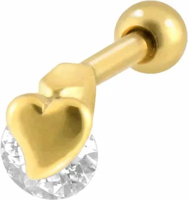 Produktbild von Ohrpiercing Chirurgenstahl Ohrpiercing KRISTALL + HERZ