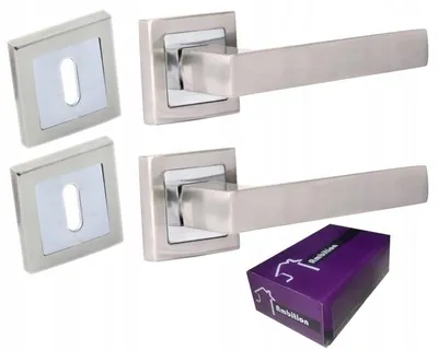 Produktbild von Steelfence TENORIO Türgriff Nikiel Chrom Rosetten Schlüsselloch