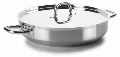 Paella-Pfanne mit Deckel 40 cm Edelstahl 8 Liter