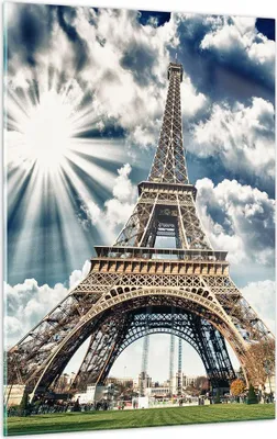 Produktbild von Bilder auf glas - Einteilig - Architektur gebäude stadt eiffel - 50x70cm - Glasbilder - Wandbilder - Bilder - Wanddekoration aus Glas - Glas Bilder - Wandbild auf Glas - GPA50x70-2435