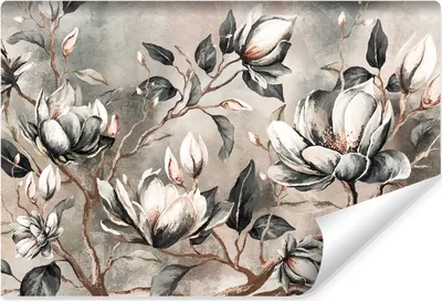 Produktbild von Muralo Selbstklebende Fototapete für Wohnzimmer Magnolie BLUMEN Blätter Vintage Stil Br. 368cm x Hö. 254cm