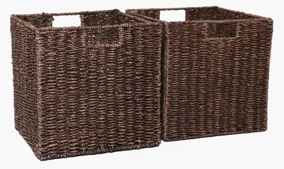 Immagine prodotto di Set da 2 cestini da scaffale SEEGRA in alghe marine, marrone, 33x33x33 cm