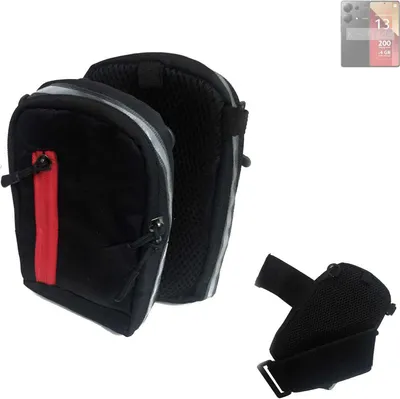 Produktbild von K-S-Trade Outdoor Gürteltasche Holster Umhängetasche kompatibel mit Xiaomi Redmi Note 13 Pro 4G schwarz Handy Tasche Case travelbag Schutz Hülle