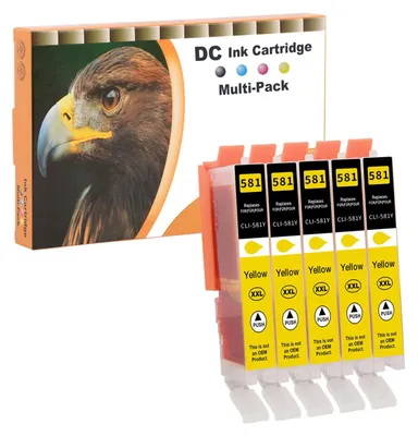Produktbild von D&C 5X Gelb Druckerpatronen Kompatibel für Canon CLI-581 XXL Ersatz für Canon Pixma TR7550 TR8550 TS6150 TS6151 TS6250 TS6251 TS8150 TS8151 TS8152 TS8250 TS8251 TS8252 TS9150 TS9155 TS9550