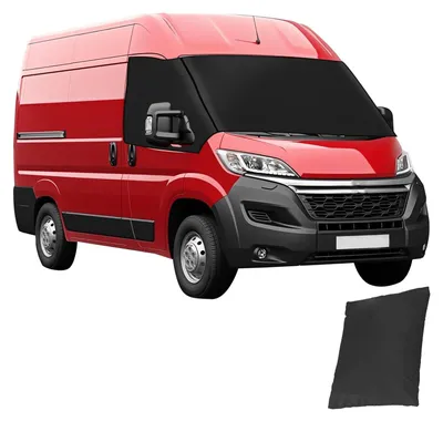 Zdjęcie produktu dla Osłona przedniej szyby – wodoodporna – ochrona przed mrozem/lodem – przyciemniająca – ochrona przed kurzem/słońcem – pasująca do Peugeot Boxer/Citroen Jumper/Ducato – wykonana z materiału 600D – ochrona szyby