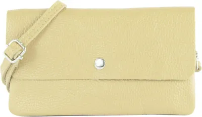 Produktbild von Damen Echtleder Umhängetasche Clutch Handgefertigt in Italien Verstellbarer Schultergurt 3 Fächer Leicht Kompakt Elegant