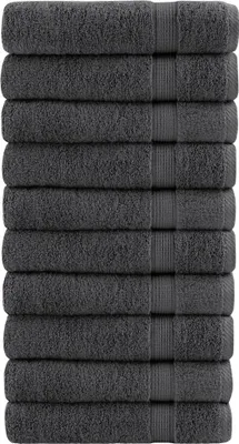 Produktbild von HOMMIE Premium Duschtücher SOLUND 10er set - modernes Design - Anthrazit 70x140cm 600 g/m² DE742582 - Handtücher