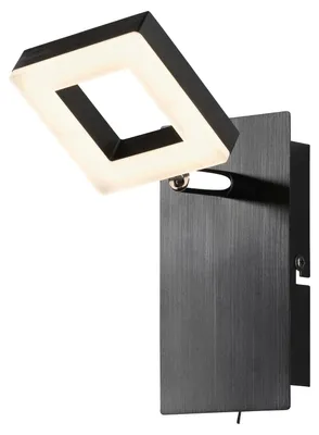 Produktbild von LED-Wandleuchte - 8 x 14 cm - Schwarz - Weiß - Aluminium - Acryl - mit Schalter