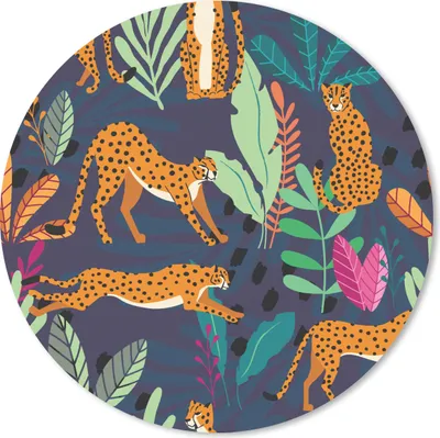Produktbild von MuchoWow® Mauspad Mousepad Muster - Gepard - Dschungel 30x30 cm - Mousepads - Maus Mat - Pad - Mausunterlage - Tischunterlage - Schreibtischmatten