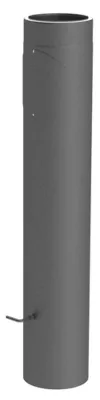 Produktbild von Isoliertes Ofenrohr Länge 1000mm mit Drosselklappe+Tür | grau | Ø150mm