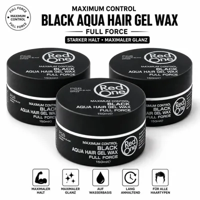 Produktbild von Red One Black Aqua Hair Wax 3er Set – 3x150ml Haarwachs