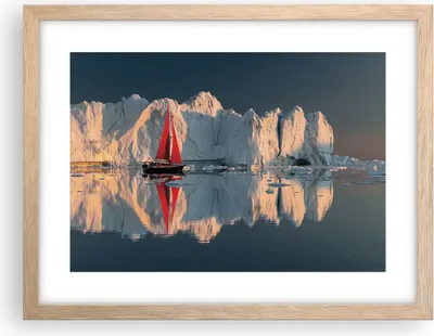 Produktbild von Gerahmtes Poster - Rahmen in heller Eiche - Gletscher Ozean Grönland - 40x30 cm - Wand Bild - Wanddeko - Wandbilder - Kunstposter - Wandposter - Bilderrahmen - Bilder - Kunstdruck - P2NAA40x30-4996