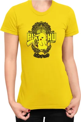 Zdjęcie produktu dla Koszulka Damska Japan Anime Manga Pokemon Pikachu 02 Raichu, Lady XS / Żółty