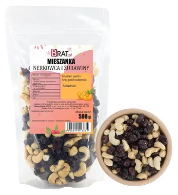 Obrázok produktu pre Zmes kešu a brusníc 500 g