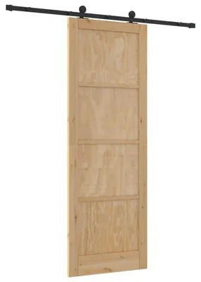 Produktbild von vidaXL Schiebetür Natürlich und Schwarz 83 x 232 cm